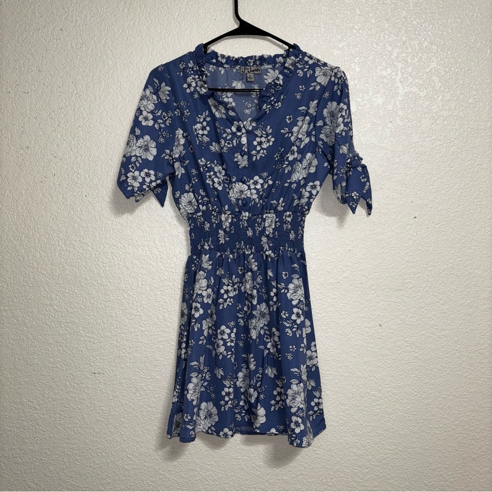 J for Justify Navy Floral Mini Dress